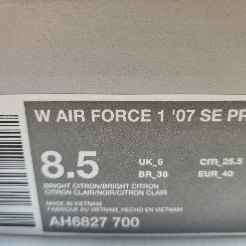 Nike Air Force 1 07 SE PRM Yellow - Picture 9 of 10